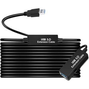 50FT USB 3.0 Extension Cable,Active Type A-Male to A-Female Extender Cord, 2 Sig